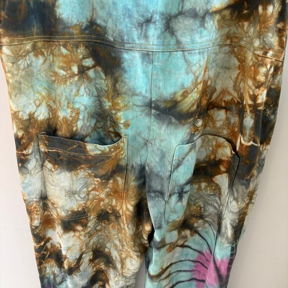 The Pyramid Collection Tie Dyed Overalls Cotton Boho Hippie Festival Artsy Sz S - Picture 6 of 11